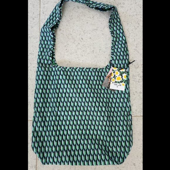 Diane Von Furstenberg x Target REUSABLE BAG Arrow Geo/Disco Green Reversible - Picture 1 of 2